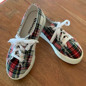 COPY - Women’s Red Plaid Superga Platform Sneakers Sz 6